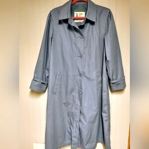 Vintage London Fog Trench Raincoat Blue Normcore 60's  Lined Size 16P